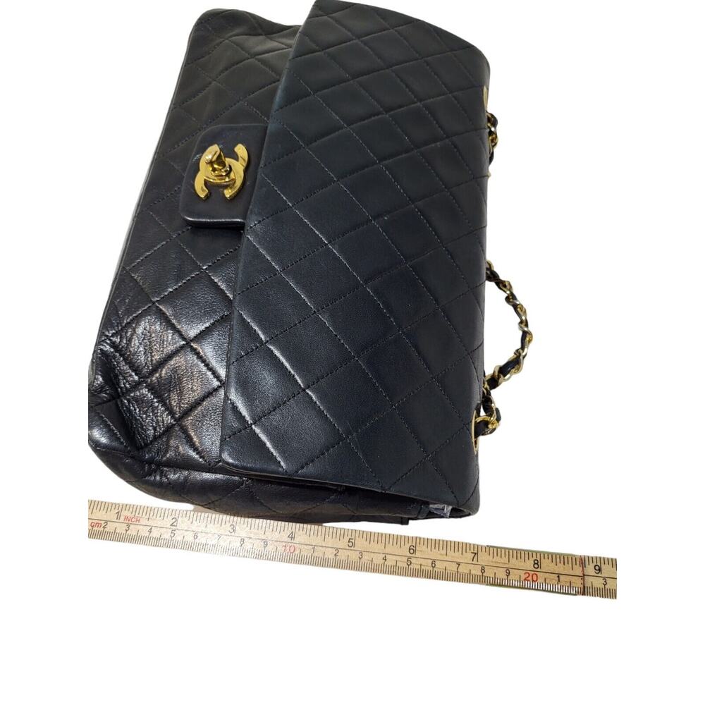 CHANEL CC Timless MATELASSE 34 Single Flap Double Chain Shoulder Bag Lambskin - Picture 10 of 16